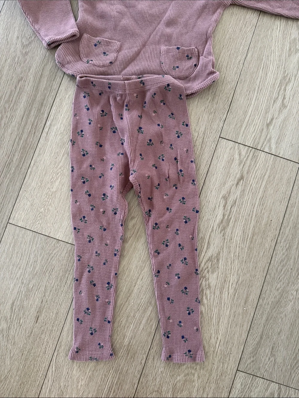 Zara floral waffle matching set size 4-5 years